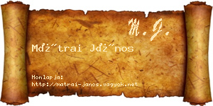 Mátrai János névjegykártya